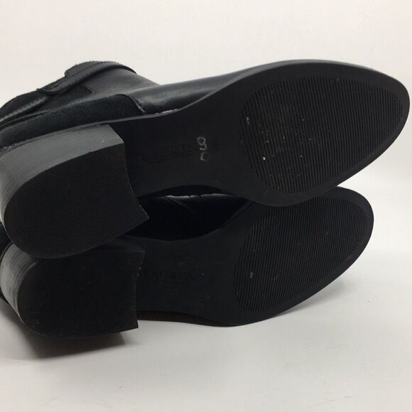 Lauren Ralph Lauren Damara Ankle Boots Booties Black Leather & Suede Size 10 - Picture 7 of 16